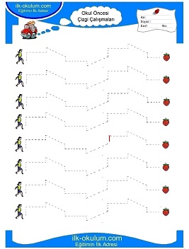 Çocuklar İçin Çizgi Çalışma Sayfaları 